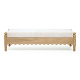 Thelma 56" Cream Performance Basketweave Bench by TOV Furniture at Eve Furniture