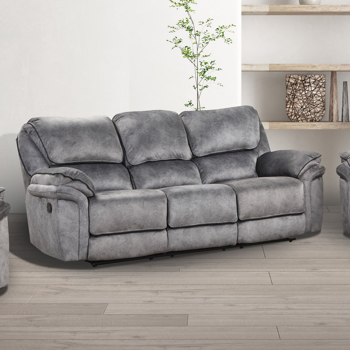 Themis Gray Sofa & Loveseat by Furniture of America at Eve Furniture