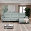 Themis Pale Blue Power Sectional with Right Chaise by Furniture of America at Eve Furniture
