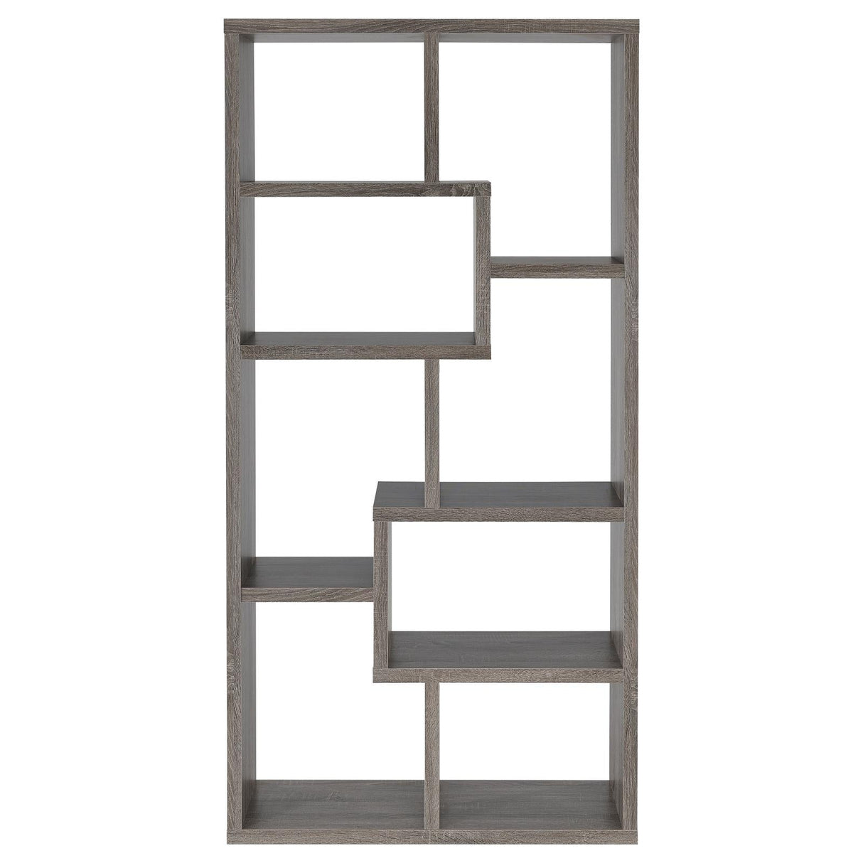 Theo Weathered Gray 10-Shelf Bookcase