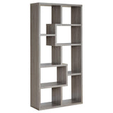 Theo Weathered Gray 10-Shelf Bookcase