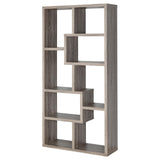 Theo Weathered Gray 10-Shelf Bookcase