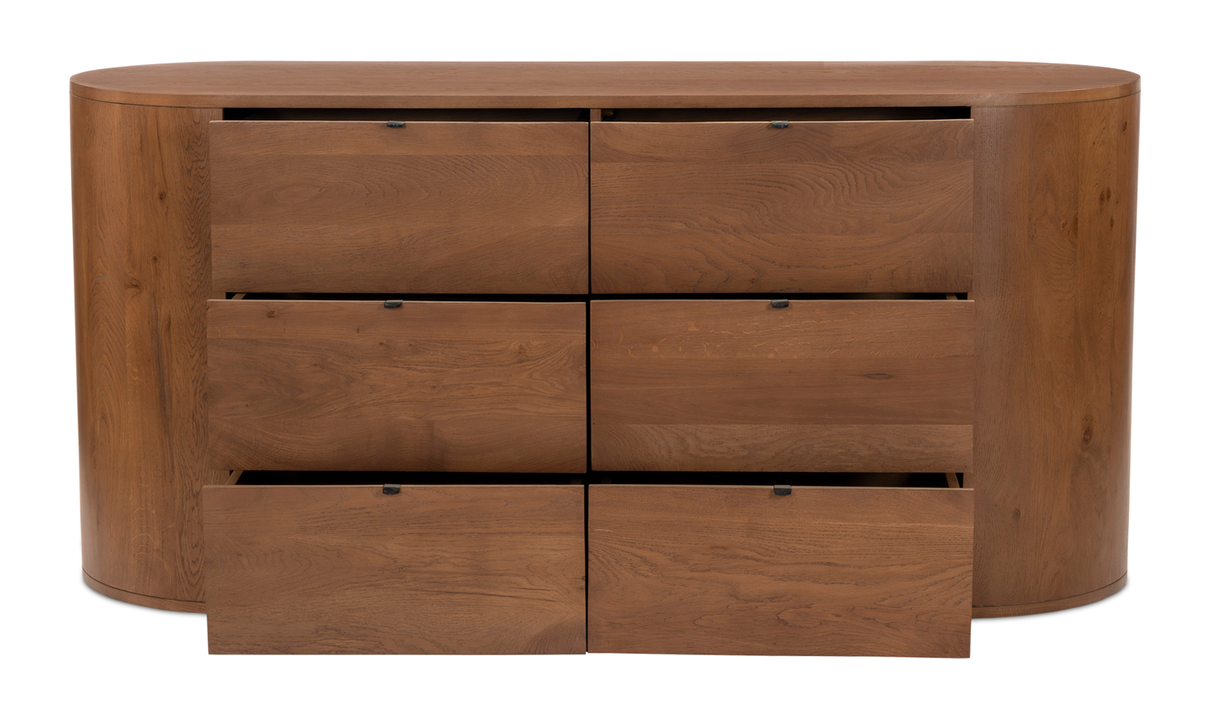 Theo 6 Drawer Dresser Brown by Moe's Home at Eve Furniture