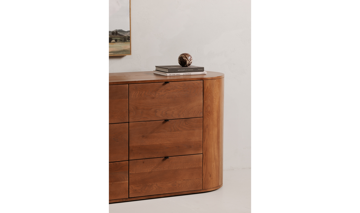 Theo 6 Drawer Dresser Brown by Moe's Home at Eve Furniture
