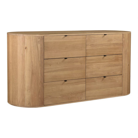 Theo 6 Drawer Dresser Natural by Moe's Home at Eve Furniture