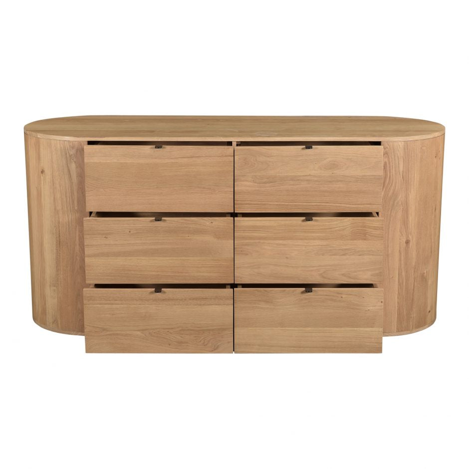 Theo 6 Drawer Dresser Natural by Moe's Home at Eve Furniture