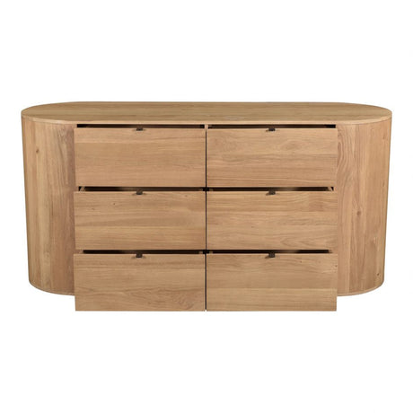 Theo 6 Drawer Dresser Natural by Moe's Home at Eve Furniture
