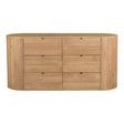 Theo 6 Drawer Dresser Natural by Moe's Home at Eve Furniture
