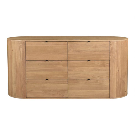 Theo 6 Drawer Dresser Natural by Moe's Home at Eve Furniture