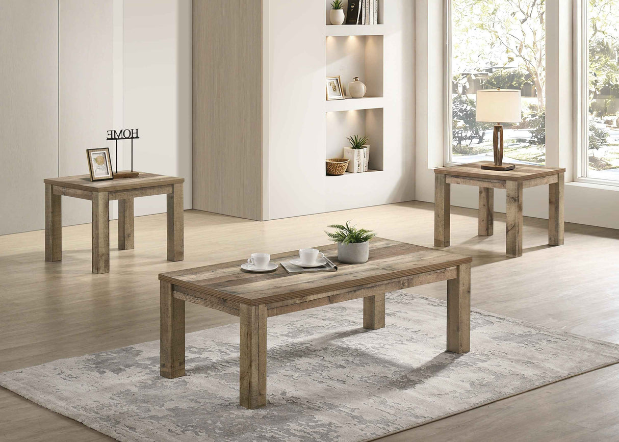 Theo Brown 3-Piece Coffee Table Set