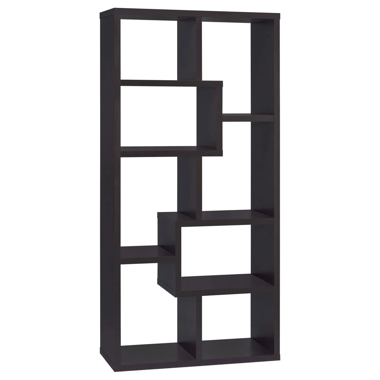 Theo Cappuccino 10-Shelf Bookcase by Coaster at Eve Furniture