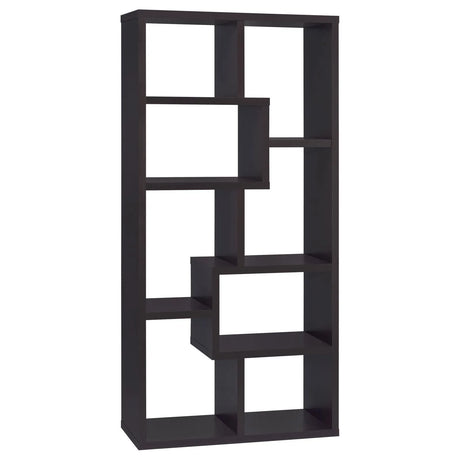 Theo Cappuccino 10-Shelf Bookcase by Coaster at Eve Furniture