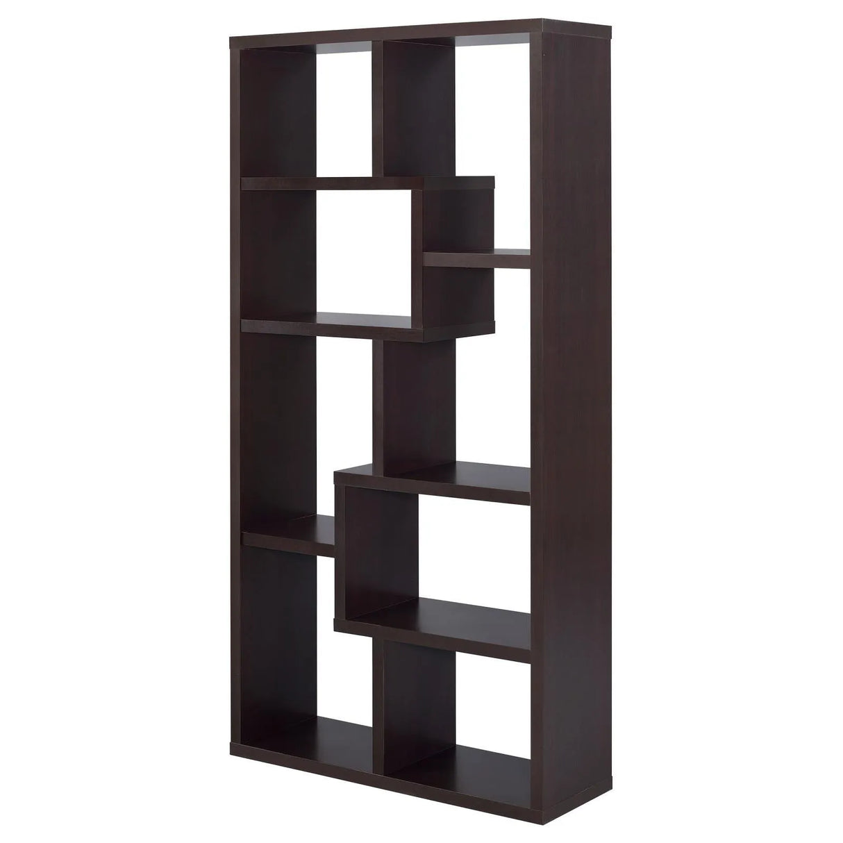 Theo Cappuccino 10-Shelf Bookcase by Coaster at Eve Furniture
