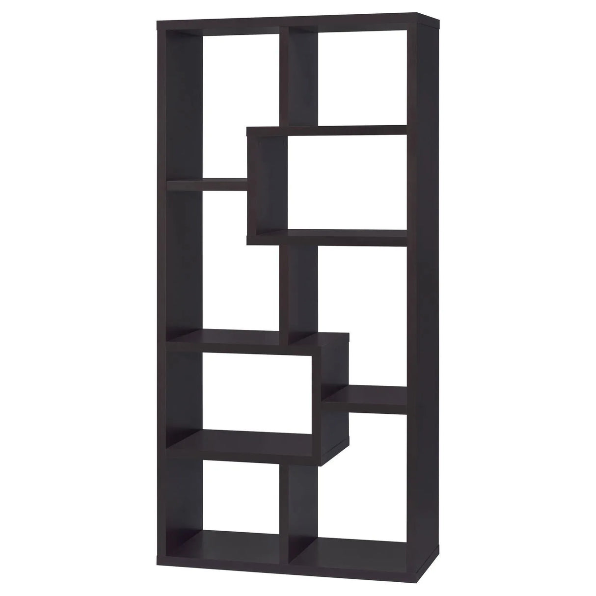 Theo Cappuccino 10-Shelf Bookcase by Coaster at Eve Furniture