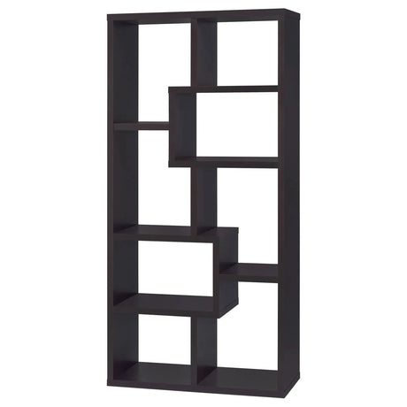 Theo Cappuccino 10-Shelf Bookcase by Coaster at Eve Furniture