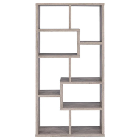 Theo Gray Driftwood 10-Shelf Bookcase by Coaster at Eve Furniture