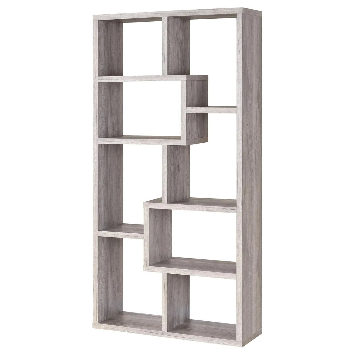 Theo Gray Driftwood 10-Shelf Bookcase by Coaster at Eve Furniture
