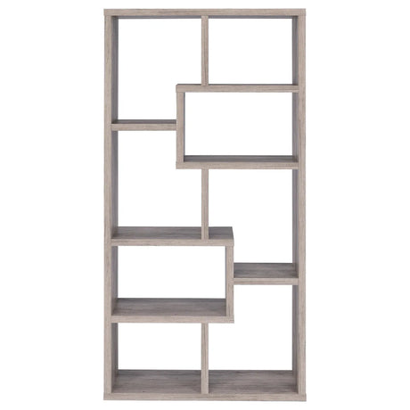 Theo Gray Driftwood 10-Shelf Bookcase by Coaster at Eve Furniture