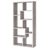 Theo Gray Driftwood 10-Shelf Bookcase by Coaster at Eve Furniture