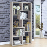 Theo Gray Driftwood 10-Shelf Bookcase by Coaster at Eve Furniture