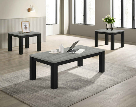 Theo Gray/Black 3-Piece Cocktail Set by Crown Mark at Eve Furniture