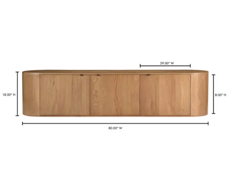 Theo Media Bench Natural by Moe's Home at Eve Furniture