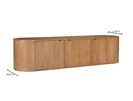 Theo Media Bench Natural by Moe's Home at Eve Furniture