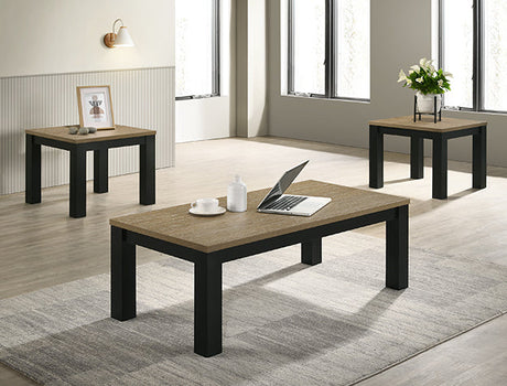 Theo Natural/Black 3-Piece Cocktail Set by Crown Mark at Eve Furniture