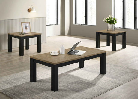 Theo Natural/Black 3-Piece Cocktail Set by Crown Mark at Eve Furniture