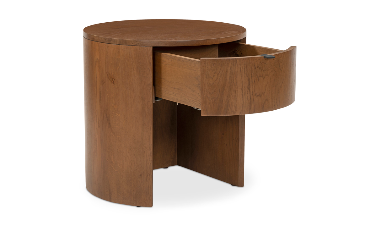 Theo One Drawer Nightstand Brown by Moe's Home at Eve Furniture