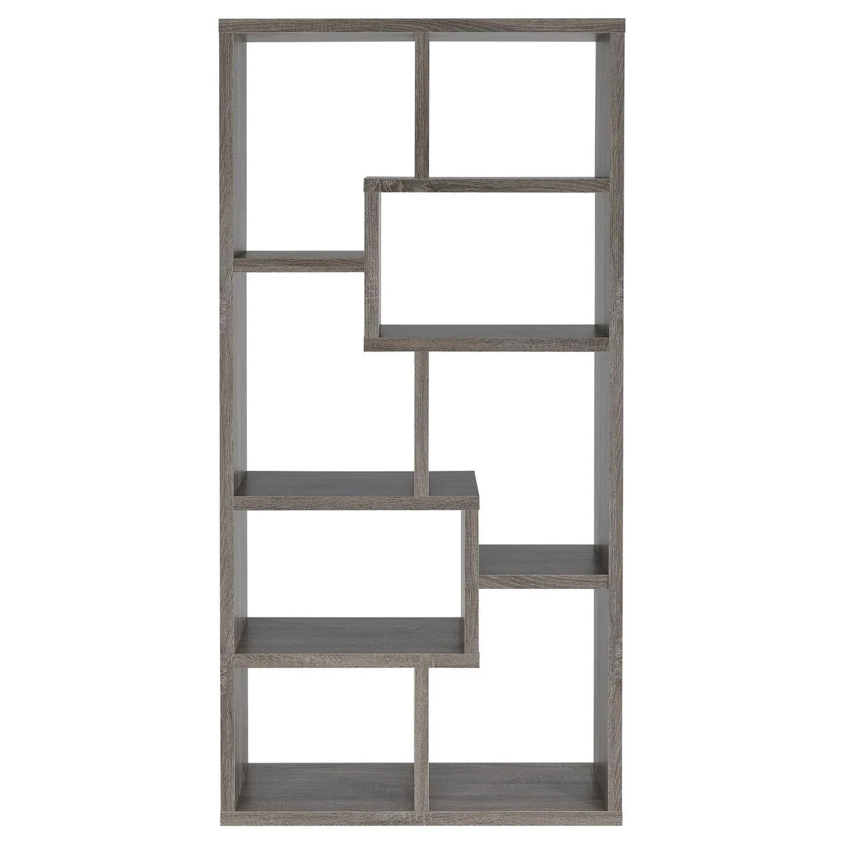 Theo Weathered Gray 10-Shelf Bookcase by Coaster at Eve Furniture