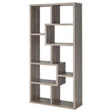 Theo Weathered Gray 10-Shelf Bookcase by Coaster at Eve Furniture