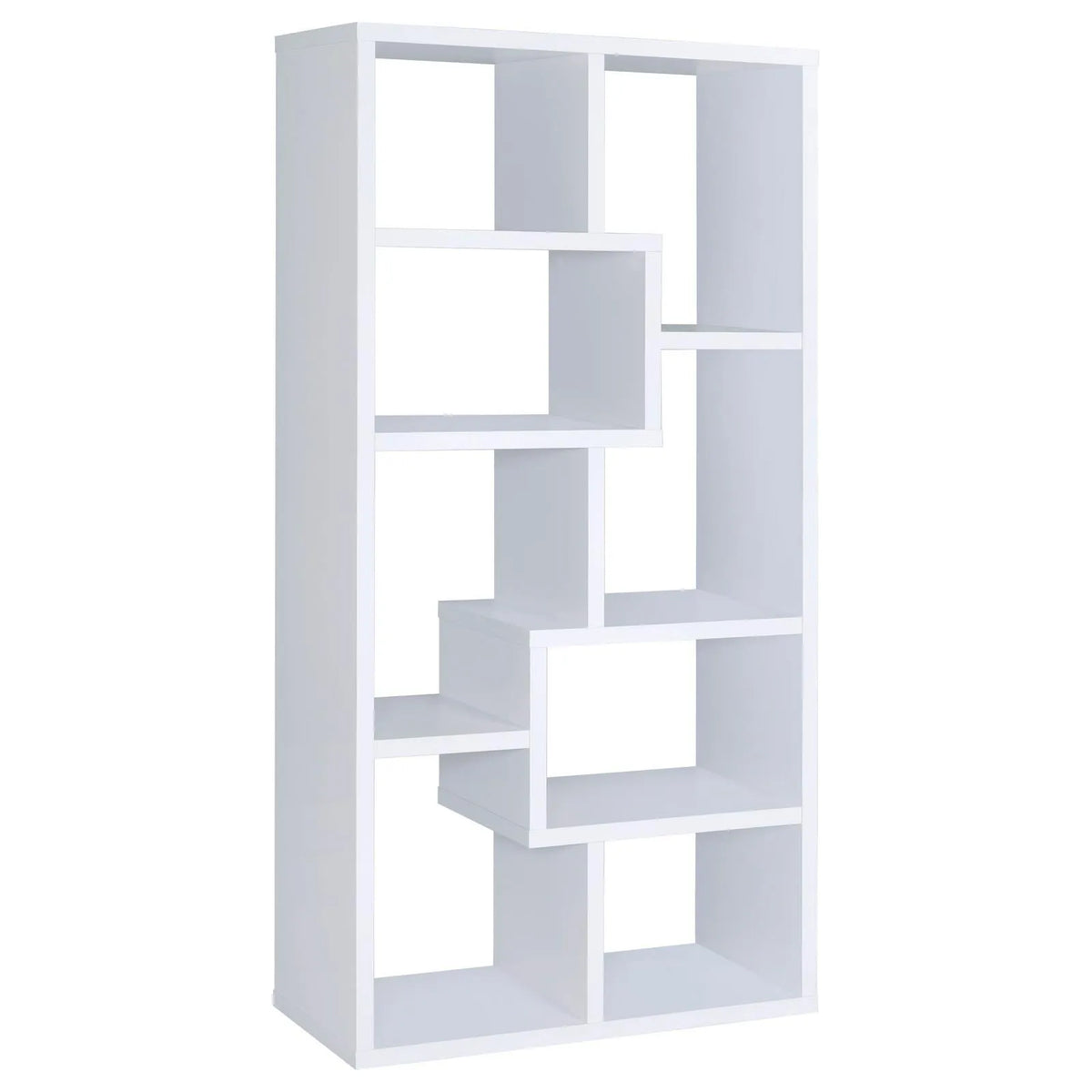Theo White 10-Shelf Bookcase by Coaster at Eve Furniture