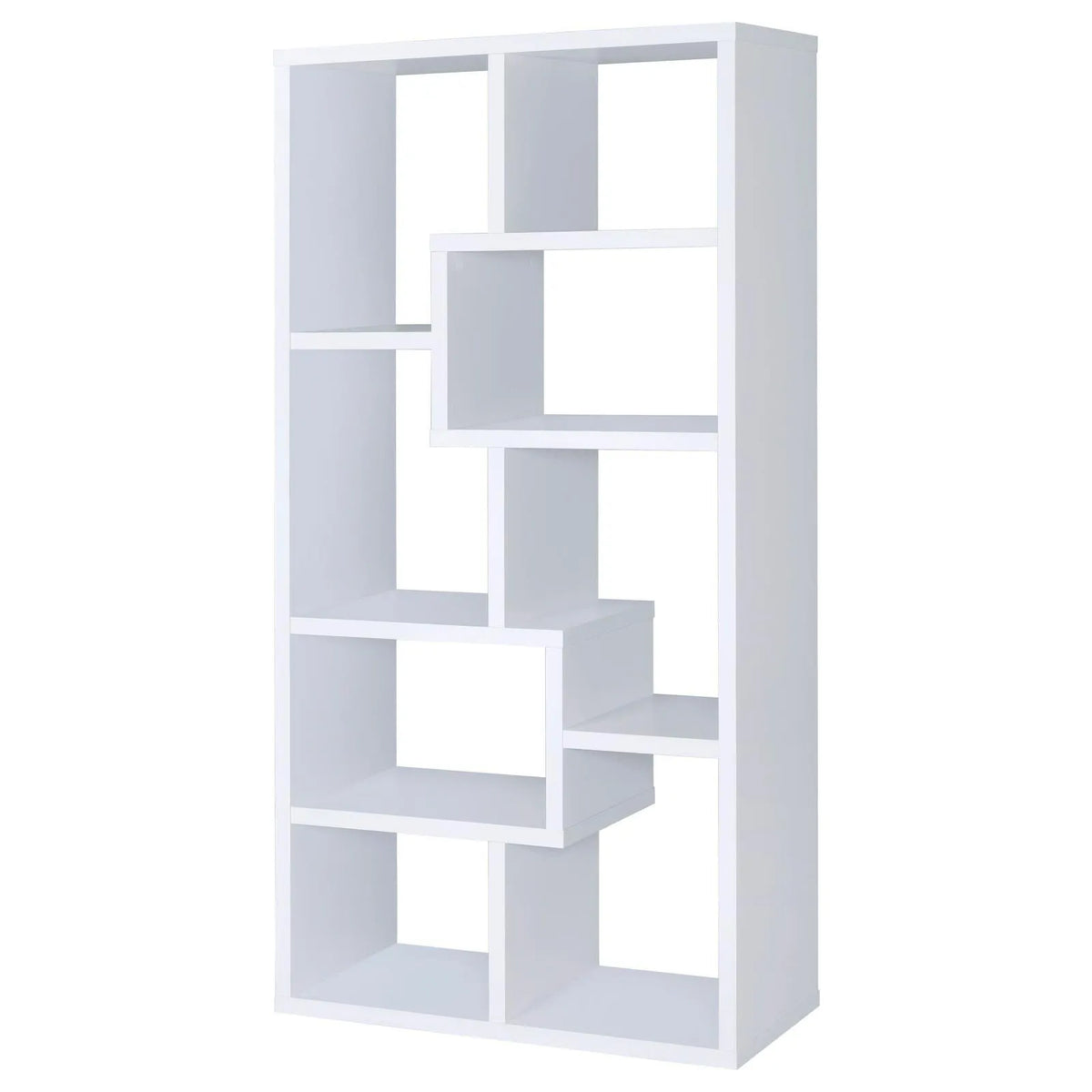 Theo White 10-Shelf Bookcase by Coaster at Eve Furniture