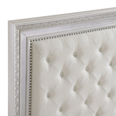 Theodora Pearl White California King Bed by Homelegance at Eve Furniture