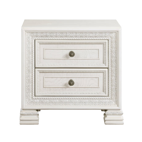 Theodora Pearl White Panel Bedroom Set by Homelegance at Eve Furniture