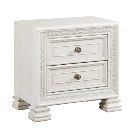 Theodora Pearl White Panel Bedroom Set by Homelegance at Eve Furniture