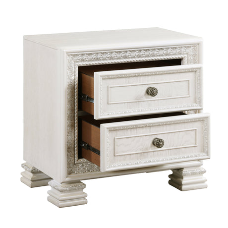 Theodora Pearl White Panel Bedroom Set by Homelegance at Eve Furniture