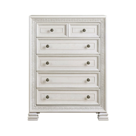 Theodora Pearl White Panel Bedroom Set by Homelegance at Eve Furniture