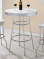 Theodore Chrome/Glossy White Round Bar Table by Coaster at Eve Furniture
