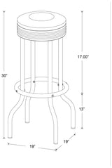 Theodore White/Chrome Upholstered Top Bar Stools, Set of 2 by Coaster at Eve Furniture