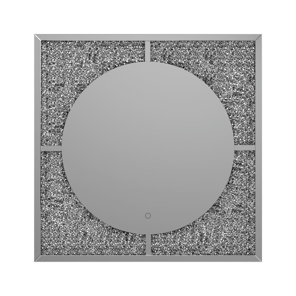 Theresa Silver/Black LED Wall Mirror