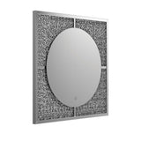 Theresa Silver/Black LED Wall Mirror