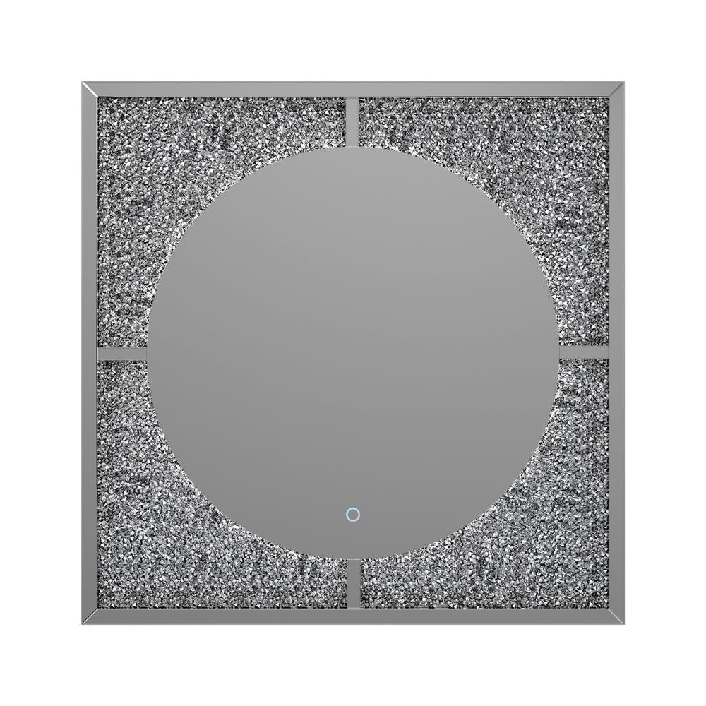 Theresa Silver/Black LED Wall Mirror