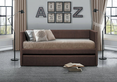 Therese Chocolate Daybed with Trundle by Homelegance at Eve Furniture