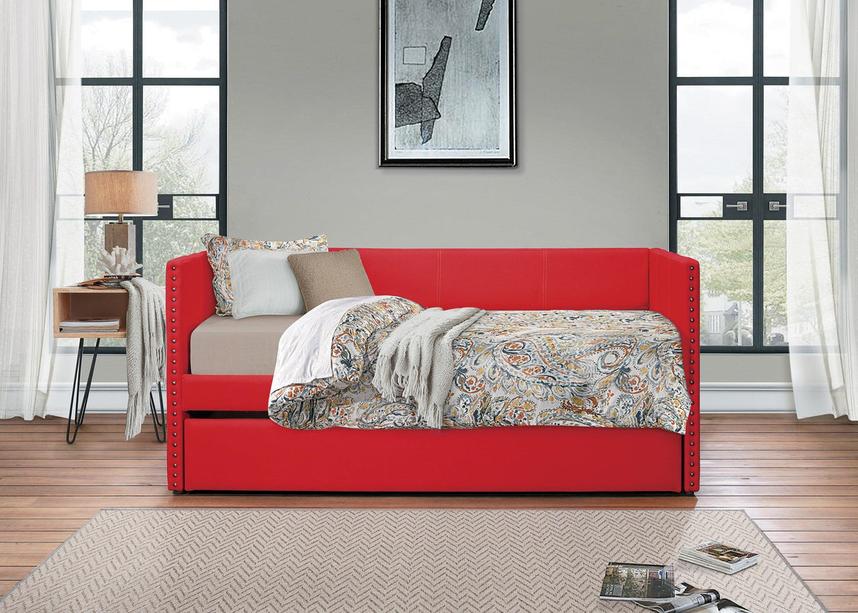 Therese Red Daybed with Trundle by Homelegance at Eve Furniture