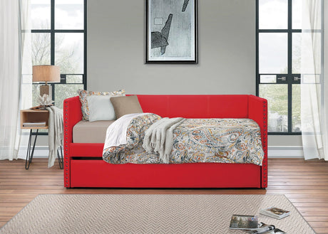 Therese Red Daybed with Trundle by Homelegance at Eve Furniture