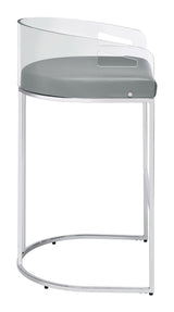 Thermosolis Gray and Chrome Acrylic Back Bar Stools, Set of 2 by Coaster at Eve Furniture