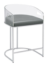 Thermosolis Gray/Chrome Acrylic Back Counter Height Stools, Set of 2 by Coaster at Eve Furniture