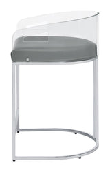Thermosolis Gray/Chrome Acrylic Back Counter Height Stools, Set of 2 by Coaster at Eve Furniture